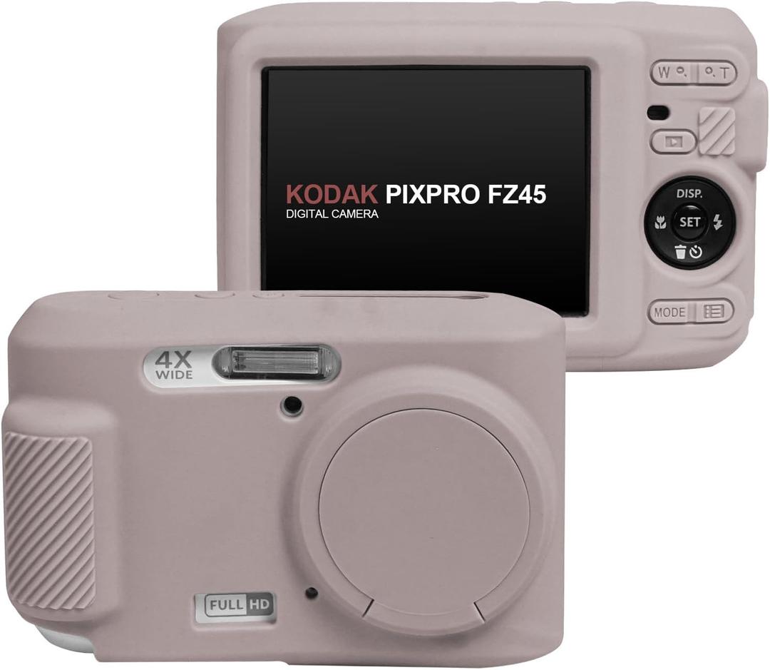 Easy Hood Case for Kodak PIXPRO FZ45, Soft Silicone Camera Case with Removable Lens Cover, Lightweight Protective Cover Sleeve, Custom Fit FZ45 Camera (Tiffany Grey)