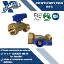 1 Piece XFITTING 3/4" Female NPT x 3/4" Garden Hose Threaded Hose Bibb No-Kink, 1/4 Turn, Brass, Water or Oil, 1 Pack (0.75 Inch)