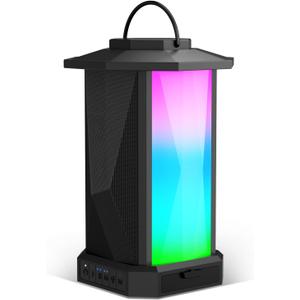 Ortizan Outdoor Speaker, Bluetooth Speaker with Lights, 50W Stereo Sound, IPX5 Waterproof, 24H Playtime, Sync up to 100 Wireless Speakers, Portable for Outdoors/Patio/Porch, Tech Gadgets, Gift for Men