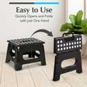Handy Laundry Folding Step Stool - Sturdy Enough Collapsible Stool to Support Adults and Safe Enough for Kids - Opens Easy with One Flip - Great for Kitchen, Bathroom or Bedroom (Black - 9 Inch)