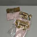 I00000 60 Pack Pink Plastic Silverware,Gold Disposable Flatware with Pink Handle, Gold Plastic Cutlery Set Includes: 20 Forks, 20 Knives and 20 Spoons, Tableware Set for Party and Wedding