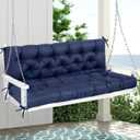 Porch Swing Cushions, Waterproof Swing Cushions Replacement with Backrest, Outdoor Swing Bench Cushions 2-3 Seater Replacement for Patio Furniture 60x40 (Navy)