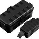 Flemoon 2-Piece Outdoor Waterproof Electrical Box Set  11.5" x 5.2" x 4" Medium & 8.1" x 4.9" x 3.1" Small Weatherproof Electrical Boxes for Power Strip, Holiday String Light, Black