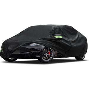 Migaven 6 Layers Car Cover Custom Fit for Model 3 Car Cover 2017-2026 Waterproof Full Exterior Cover Rain Snow Protection with Charging Port Ventilated Mesh Door Zipper