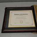 GraduationMall 8.5x11 Diploma Frame with Black over Gold Mat or Display 11x14 Certificate without Mat,Solid Wood & Tempered Glass,Cherry Finish with Gold Trim