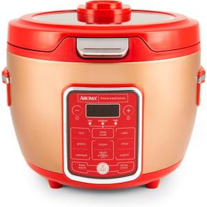 Cool Touch Rice Cooker with Glass Lid, Food Steamer, Slow Cooker, Multicooker with 11 Preset Functions, Steam Tray, Measuring Cup, Rice Spatula, 20 Cups (Cooked)