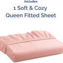 Queen Fitted Bed Sheet - Bottom Single Fitted Sheet Only - Soft Hotel Luxury Bedding w/ 8-16 Inch Deep Pockets - Breathable, Cooling & Wrinkle Free - Easy-fit, Fade and Shrink Resistant - Baby Pink