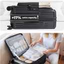 BAGSMART Top Opening Carry On Luggage 22x14x9 Airline Approved with TSA Lock, Expandable 20 Inch Deep Compartment Hard Shell Suitcases with Double Spinner Wheels, Black