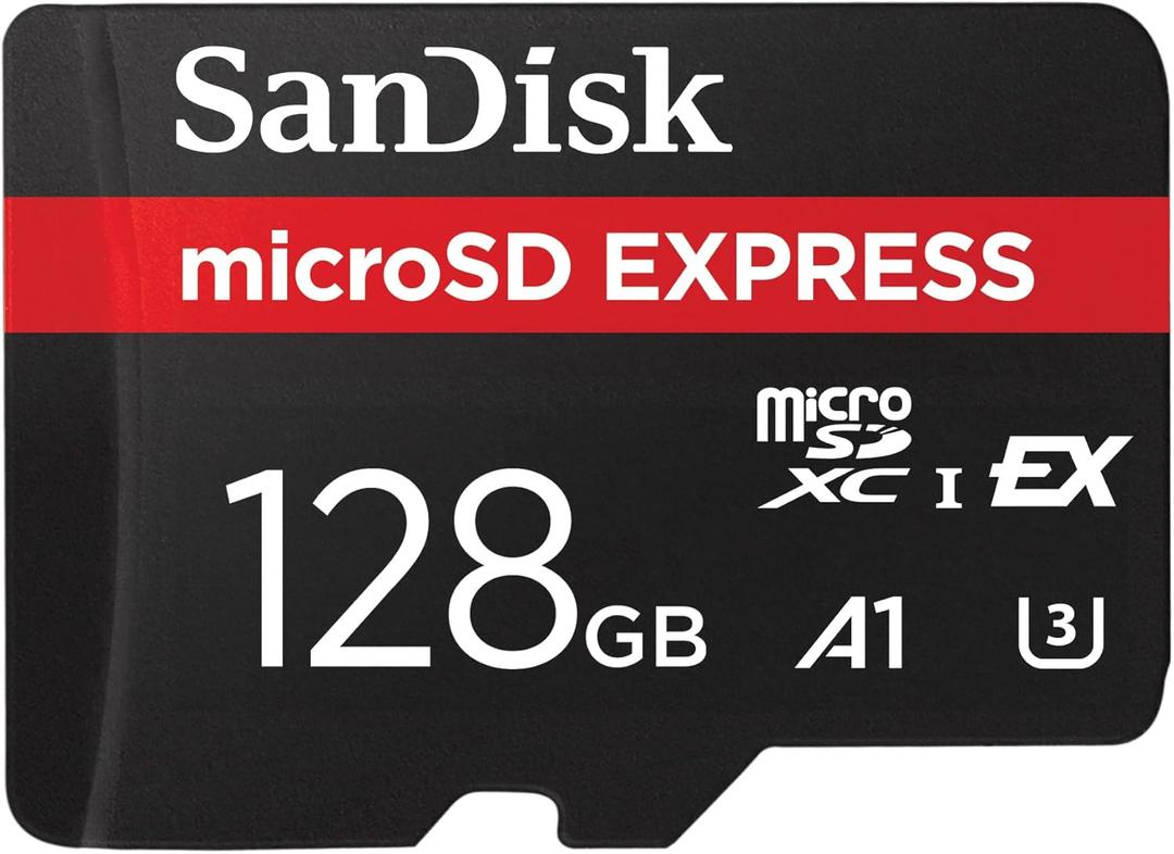 SanDisk 128GB microSD Express Card - Works with Nintendo-Switch 2, Up to 880MB/s Read, Up to 480MB/s Write, 100MB/s Sustained Write, U3, C10 - SDSQXFN-128G-GN4NN