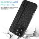 MOWIME Compatible with iPhone 16 Pro Case with Strap Wrist, Cheetah Print Shockproof Soft TPU Protective Case for Women Girls, Slim Anti Scratch Case for iPhone 16 Pro 6.3 Inch, Black
