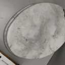 Angel Shield Marble Toilet Seat Durable Molded Wood with Quiet Close,Easy Clean Quick-Release Hinges (Elongated,Gray Marble)