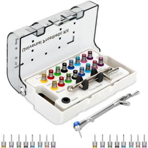 Universal Implant Driver Kit, High Precision Dental Implant Torque Wrench, 16pcs Screwdriver for Dental Implant, Torque Value of 10-70Ncm, Autoclavable Universal Implant Kit
