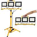 225W 22500 Lumen Work Lights with Stand, Three Head LED Work Light with Individual Switch, 16FT Power Cord, IP66 Waterproof, Adjustable Metal Telescoping Tripod for Indoor and Outdoor