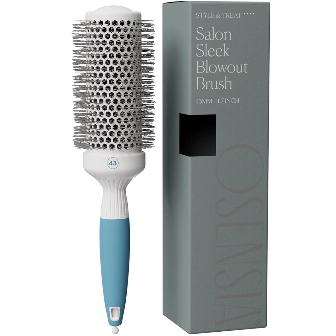 Medium Round Brushing Brush - Ceramic Hair Brush for a Smooth Salon Style Look - Professional Brushing Brush Ideal for All Hair Types - 43 mm (1.7 Inch)
