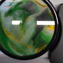 3D Dynamic Sand Art Liquid Motion, Moving Sand Art Picture Round Glass 3D Deep Sea Sandscape in Motion Display Flowing Sand Frame Relaxing Desktop Home Office Work Decor (7, Green)