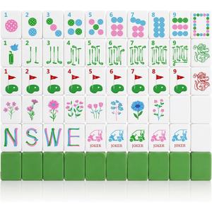 Blue Ocean Engraved Themed Engraved American Mahjong Tile Set 160 Quality White Tile (1.2 Inch, Tiles Only) Nautical Mini American Mahjong Game for Ideal Gift(Golf Style)