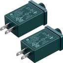 Feekoon 2 Pack Replacement Yard Adapter, 12vdc 1a Power Supply for Christmas Tree Lights, Halloween Christmas Inflatable Decoration, Class 2 Power Supply 120v 60hz Plug