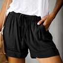 Acelitt Women Comfy Drawstring Casual Elastic Waist Pocketed Shorts,S-3XL (XL)