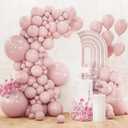 PartyWoo Dusty Pink Balloons 152pcs Different Sizes of 18 12 10 5 Inch Boho Blush Lilac Pink Latex Balloons for Birthday Baby Shower Graduation Anniversary Bachelorette Party Decorations Pink-F54