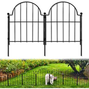 Blingluck Garden Fence, 22 in(H) x 10.83 ft(L) Arched Rustproof Metal No Dig Fence Garden Fence Border, Ground Stake Animal Barrier Fence for Rabbit Dog, Outdoor Decor for Yard & Patio