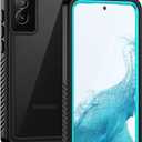 Lanhiem for Samsung Galaxy S22 Case, IP68 Waterproof Dustproof with Built-in Screen Protector, Heavy Duty Full Body Protective Phone Case for Samsung S22 5G, Blue/Clear