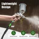 Yolass 3/8 Inch  50FT Hybrid Air Hose, Air Compressor Hose, 5 IN 1 1/4 Industrial Quick coupler Fittings, All-Weather Flexibility, Heavy Duty, Lightweight Compressor Hose Short(Black)