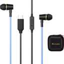 Air Tube Headphones USB C Headphones Wired for iPhone 16 15, Type C Earbuds Earphones with Microphone Noise Cancelling for iPad,Google Pixel 8 7 6A 5 Samsung-Not for 3.55mm and Lightning Connector (Blue)