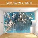 Vintage Flower Bird Wallpaper Magnolia Floral Wallpaper Mural Living Room BedroomNot Peel and Stick, Size: 160" x 106"