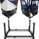 Jeep Door Storage Rack for Wrangler & Gladiator, Heavy Duty Carbon Steel Jeep Door Holder with E-Coating & Powder Coated Finish, Stores 2-4 Doors, Movable Garage Storage for TJ YJ JL JK JT