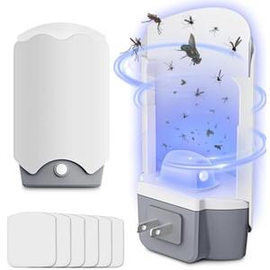Forhimn Fly Trap Indoor, 2 Plug-in Fly Catchers with 6 Glue Card Refills, Fruit Fly & Gnat Trap for Home, Sticky Flying Insect Trap for Flies, Moths, Safe & Mess-Free