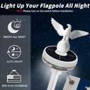 LETSTRY American Flag with Pole & Flag Pole Light, 6FT White Flagpoles for Outside House with 180 Adjustable Bracket, 1" Thickened Stainless Steel Wall Mount Flagpole for Residential Porch Outdoor