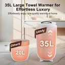 Uthfy 35L Towel Warmers for Bathroom, Aroma Tray, Auto Shut Off, Heating Timer 15/30/45/60 Min, Two 40x70 Bathrobes Blankets, PJ's, for Spa, 35L, White