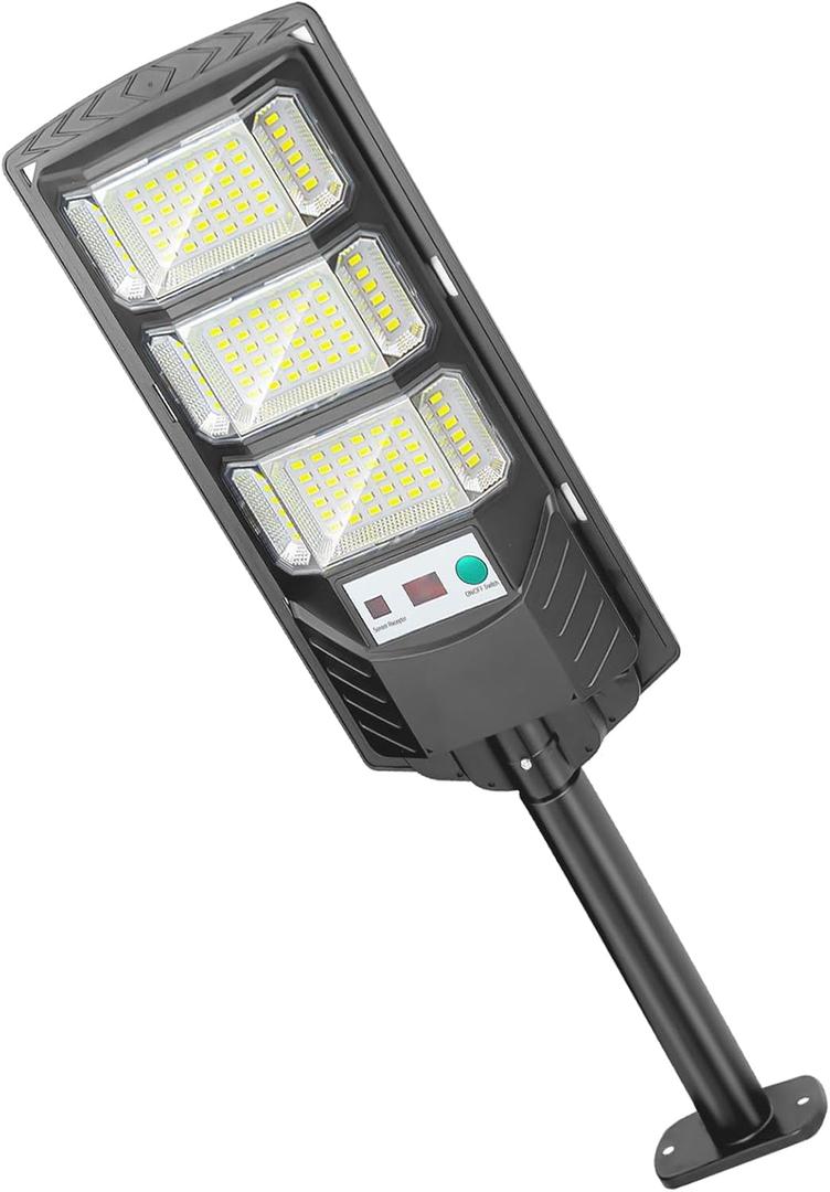 Solar Lights Outdoor Waterproof, 6500K Solar Street Lights Outdoor, LED Solar Flood Lights Dusk to Dawn with Motion Sensor and Remote, Solar Security Lights for Parking Lot, Yard (1 Pack)