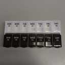 Basic Care (7Day) AM/PM Pill Organizer, Vitamin Case, And Medicine Box, Large Compartments, 2 Times a Day, Black and Clear Lids