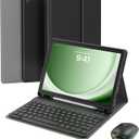 for Samsung Galaxy Tab A9+ 2023/A11+ 2025 11-inch Case with Keyboard,Backlit Mouse and Detachable Magnetic Keyboard, Multi-Angle Slim Folio Cover with S Pen Holder for A9/A11 Plus, Black