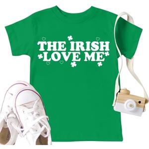 St Patricks Day Shirt Toddler Boys Girls Wee Little Hooligan Tee Irish Clover Short Sleeve Tops (4T, The-green)