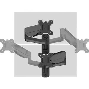 2 Pack Single Monitor Wall Mount for Flush/Vertical Setup, Computer Monitor Wall Arm for Two 17-32 inch Flat/Curved Screens, Fully Adjustable Gas Spring Wall Mounted Stand