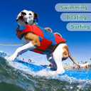 Fragralley Dog Life Jacket with High Buoyancy, Reflective Strips, Rescue Handle, Adjustable Fit, Quick Release Buckles, Tear-Resistant Nylon, Swim Life Vest for Small Medium Large Dogs (RED(Spider Web))