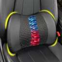 Memory Foam Lumbar Support Cushion Relieves Lower Back Pain Car Seat Office Chair and Wheelchair Back Pillow with Breathable 4D Mesh Black