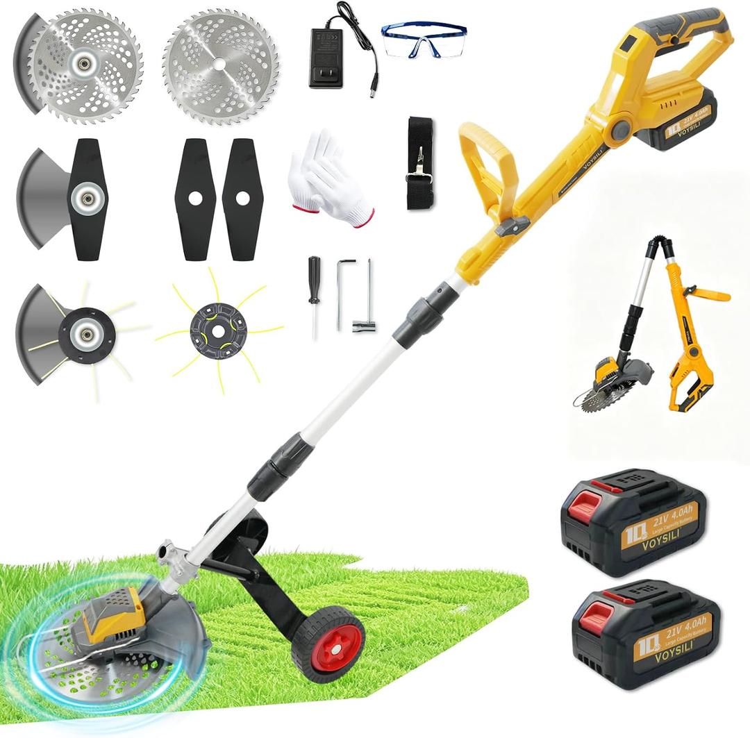 12" Cordless Weed Wacker, 21V Brushless 3-in-1 Grass Trimmer Edger