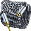 MORELECS Aux Extension Cord 15ft, 3.5mm 1/8 Aux Stereo Audio Cable Male to Female Stereo Audio Extension Adapter Cable Nylon Braided Male to Female AUX Cord Compatible Phones, Headphones,Speakers, PC