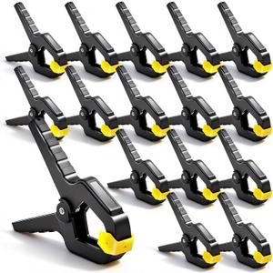 16 Pack Spring Clamps Heavy Duty - 3.5 Inch Wood Clamps for Woodworking, Spring Clips Clamp for Crafts,Photography Backdrop, Balloon Arch and More with Non-Slip Handles and Adjustable Jaw Pads,Yellow