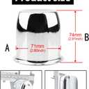 2Pcs 2.8inch Trailer Wheel Center Caps Push Through 2.8" Bore 2.91" Tall Hub Cap for Truck SUV RV Wheel Rim, Chrome Silver Wheel Cover