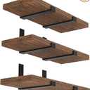 WEKIS 12 Inch Heavy Duty Floating Shelf Bracket, Wall Mounting Industrial Black Shelf Brackets, 1/5 Inch Thick Iron Metal Brackets for Shelves 6 Packs