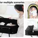 2-in-1 Portable Travel Bassinet & Baby Sleeper Bed, Lightweight Foldable Bassinet with Sunshade Cover, Compact Folding Design for Newborns & Infants (Black, Washable)