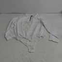 Tapata Womens Bodysuit Blouse Button Down One-Piece Long Sleeve Solid Office Work Shirt Casual Tops (X-Large, White)