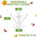 Meolibour 50 Pcs Disposable Plastic Martini Glasses for Parties 5oz, Unbreakable Clear Cocktail Dessert Parfait Glasses, Mini Martini Cups for Wedding Party Bowl Wine Ice Cream