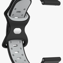 Compatible With Samsung Galaxy Watch 5 Replacement Strap - 20mm Replacement Silicone Wrist Watch Band Strap Compatible With Samsung Galaxy Watch 5/4 40mm & 44mm / 5 Pro(Silicone Black + Grey)