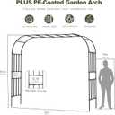 Square Tube Garden Arch Trellis, 10.5FT x 8.2FT Metal Arbor, Outdoor Trellis for Climbing Plants, Black