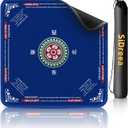 Mahjong Mat, 32.432.4 Inch Noise Reduction Anti-Slip Mahjong Mat for Table, Mahjong Table Mat for Poker, Card, Board Games Table Mat, Tile Games, Dominoes (Blue)